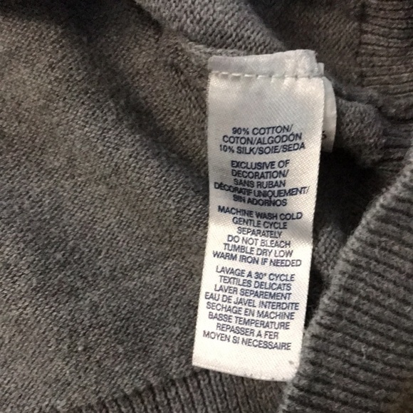 CHAPS Gray Cotton Silk Long Sleeve V-Neck Sweater Size Extra Extra Large - Picture 6 of 7